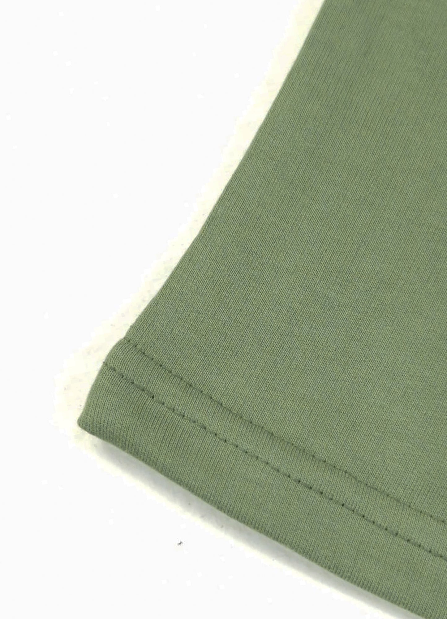 YB - 2501 - Green - Cotton terry 220-230 gsm Biowash Fabric with Deer embroidery work