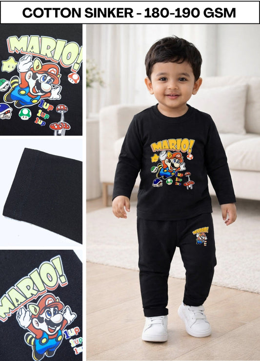 YB - 1486 - Black | Cotton |180 gsm cord sets| 6M-2y