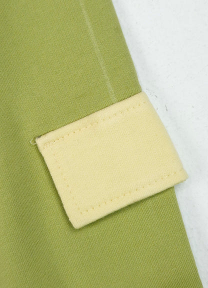 YB - 2502 - Green - Cotton terry 220-230 gsm Biowash Fabric with Doll embroidery work