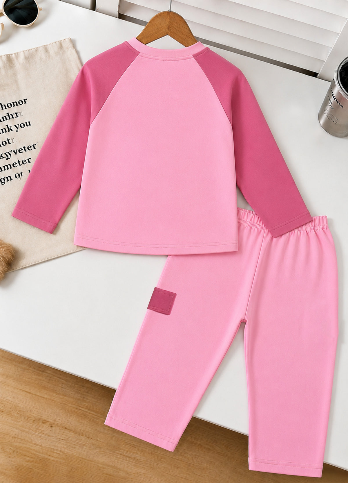 YB - 2502 - Pink - Cotton terry 220-230 gsm Biowash Fabric with Doll embroidery work
