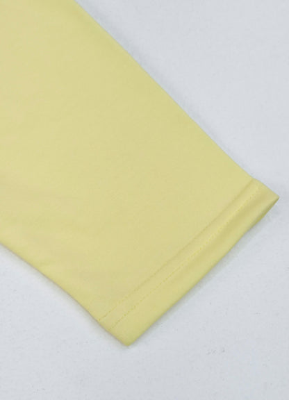 YB - 2503 - Yellow - Cotton terry 220-230 gsm Biowash Fabric with cat embroidery work