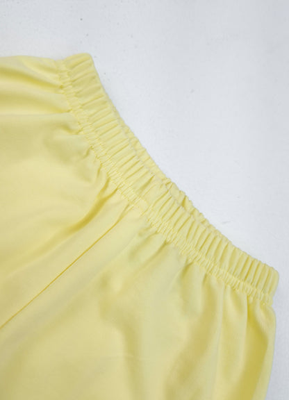 YB - 2503 - Yellow - Cotton terry 220-230 gsm Biowash Fabric with cat embroidery work