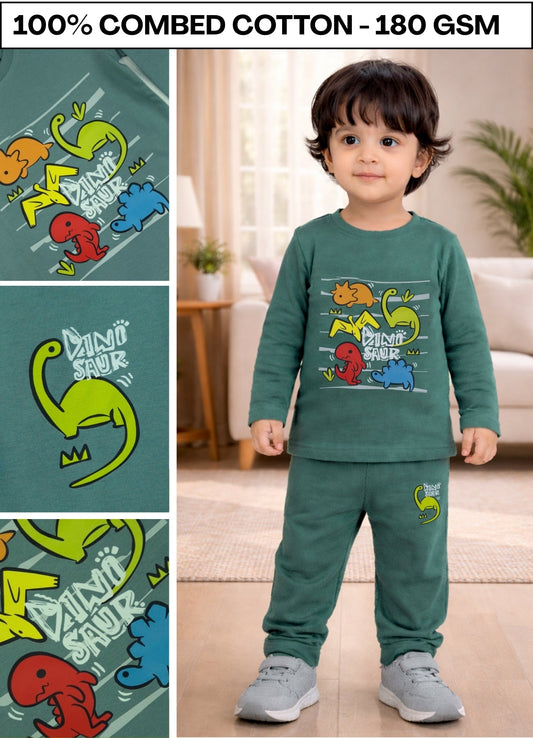 YB - 1447 - Green |Cotton |180 gsm cord sets| 6M-2Y