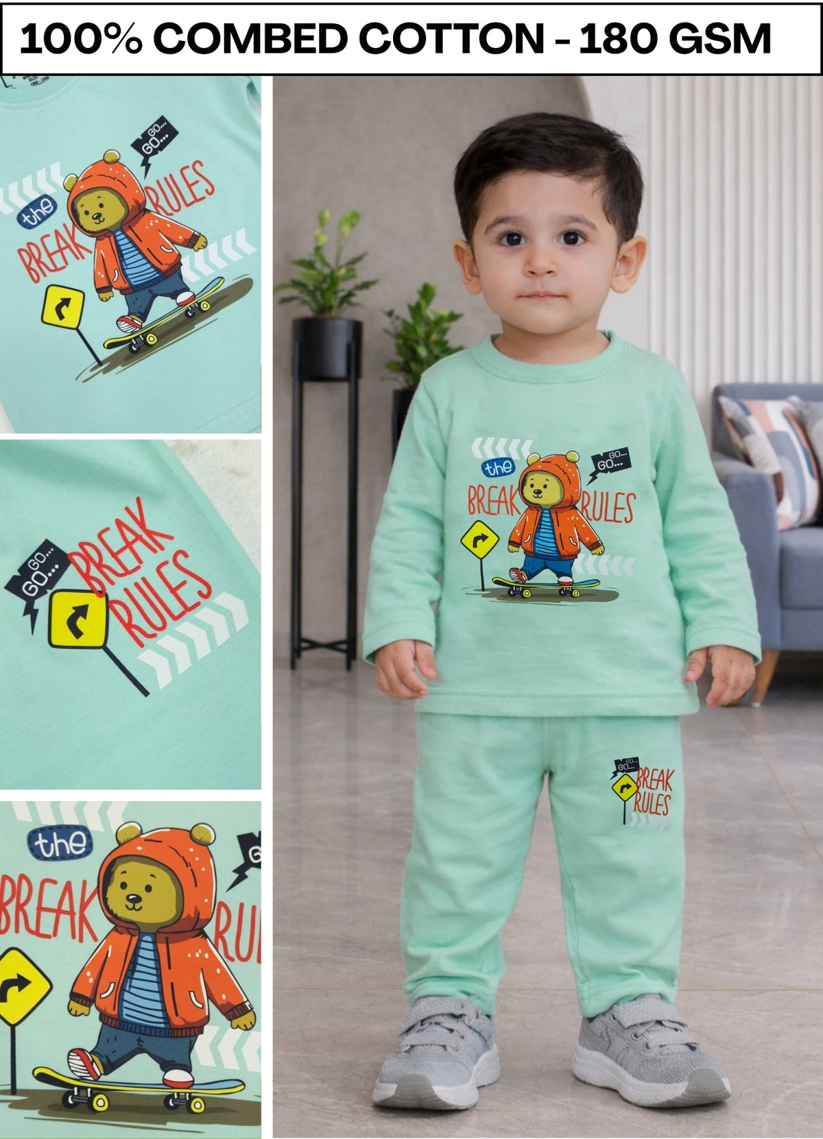YB - 1446 -  Cotton |180 gsm cord sets| 6M-2Y|