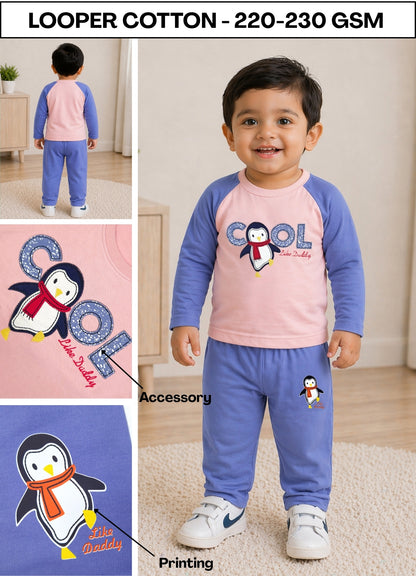 YB - 2504 - Denim - Cotton Terry 220-230 gsm Biowash fabric with embroidery patch