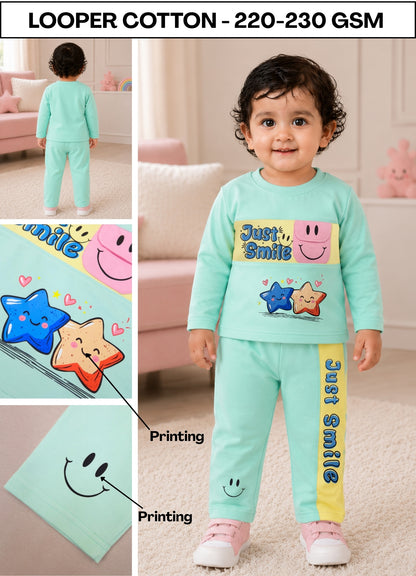 YB - 2509 - Cyan - smart Looks Cotton terry 220-230 gsm Biowash fabric