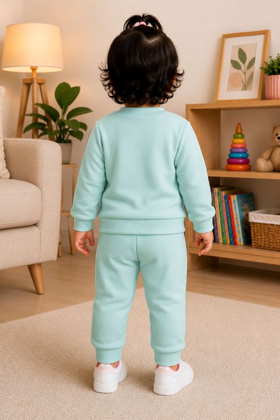 523  - Aqua Blue - Infant cord set | 320 - 330 GSM Imported Soft fabric