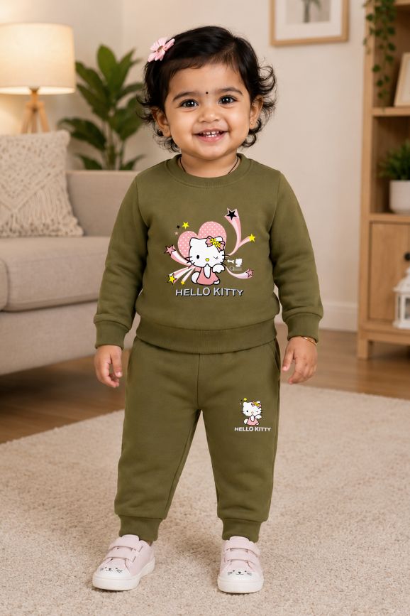 524- Olive - Infant cord set | 280 - 290 GSM Premium Cotton fleece