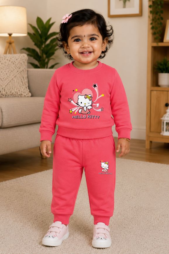 524- Orange - Infant cord set | 280 - 290 GSM Premium Cotton fleece