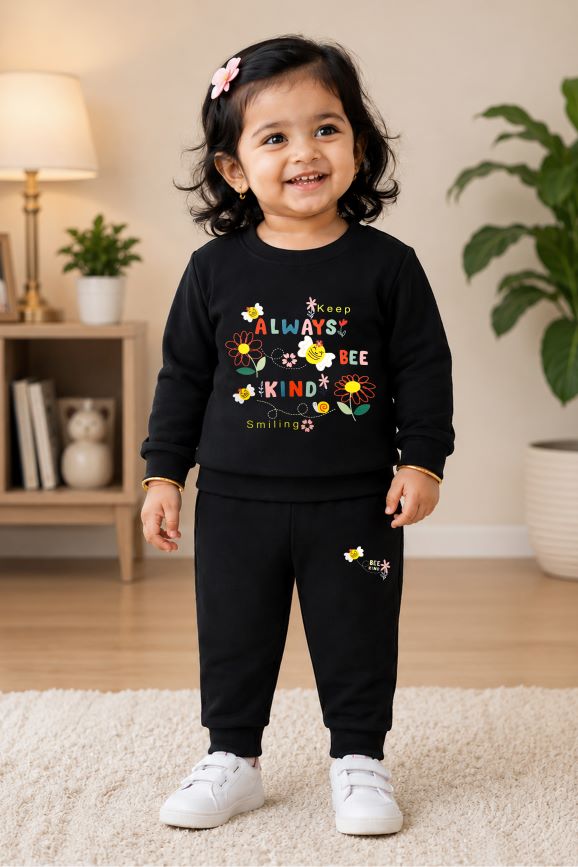 525- Black - Infant cord set | 280 - 290 GSM Premium Cotton fleece