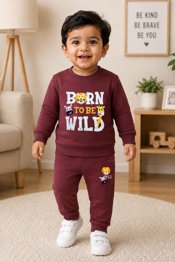 527- Maroon - Infant cord set | 280 - 290 GSM Premium Cotton fleece