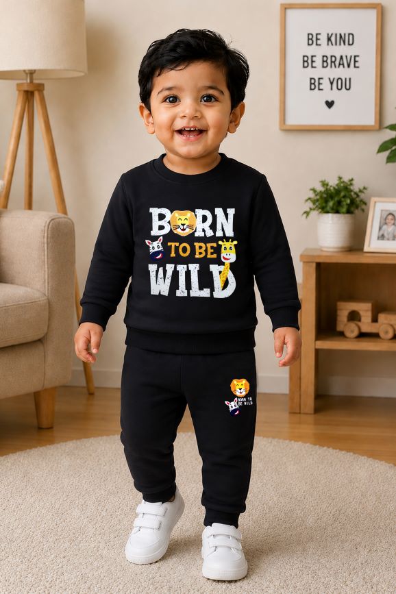 527- Black - Infant cord set | 280 - 290 GSM Premium Cotton fleece