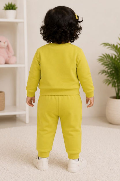 528- Yellow Green  - Infant cord set | 280 - 290 GSM Premium Cotton fleece