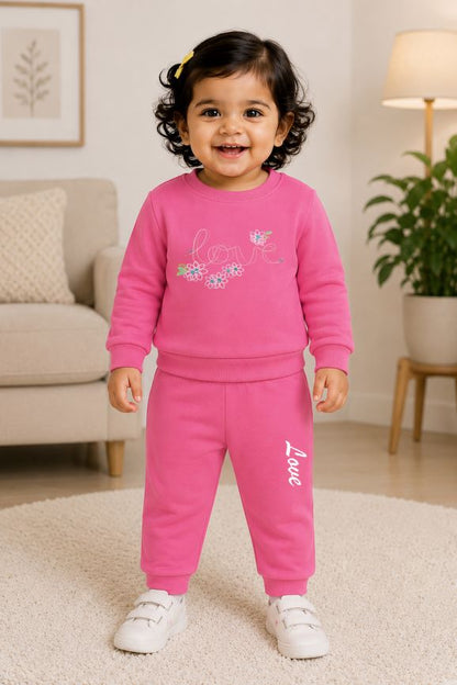 528- Pink - Infant cord set | 280 - 290 GSM Premium Cotton fleece