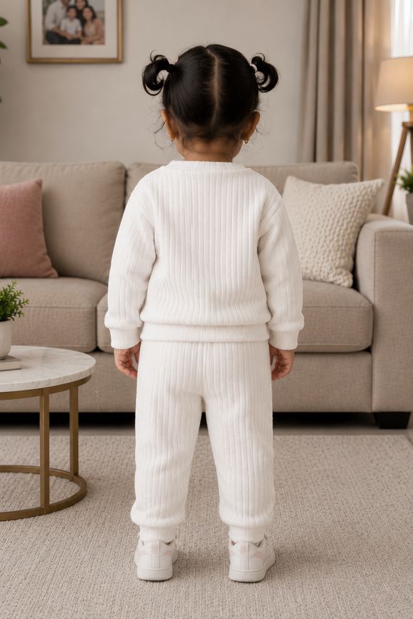 544 - Grey - 🐧 Infant Gray Penguin Embroidered Cozy Set| 320 - 340 GSM  Imported Soft Fabric