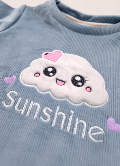 545 - Sky - infant cord set | 320 - 340 GSM  Imported Soft Fabric